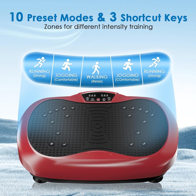 Natini Vibration Plate Exercise Machine - Whole Body Workout Vibration Platform Lymphatic Drainage Machine for Weight Loss Home Fitness with Resistance Bands Remote - Image 4